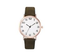 Women Round Dial Arabic Numerals Faux Leather Strap Analog Quartz Wrist Watch