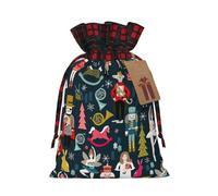 Women_S - Bolsa de regalo de arpillera con cordón, diseño de cascanueces, ballet, Navidad, baile, patchwork, bolsa de regalo de tela artística, perfecta para ocasiones festivas