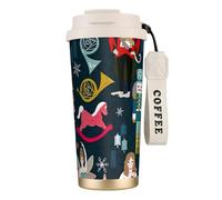 Women_s - Botella de agua de ballet con tapa con pajita, de acero inoxidable, boca ancha, aislada, a prueba de fugas, para mujer, color blanco