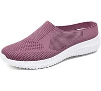 Women’s Breathable Knit Slip-On Walking Shoes, Woven Orthopedic Breathable Soft Shoes, Comfortable Summer Loafers with Arch Support