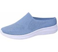 Women’s Breathable Knit Slip-On Walking Shoes, Woven Orthopedic Breathable Soft Shoes, Comfortable Summer Loafers with Arch Support