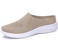 Women’s Breathable Knit Slip-On Walking Shoes, Woven Orthopedic Breathable Soft Shoes, Comfortable Summer Loafers with Arch Support