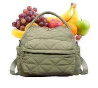 Women’s Elegant Solid Color Shoulder Bag 27x22x18cm Nylon & Cotton, Fashion Zipper Tote With Soft Top Handle, Quilted Pattern Lightweight 350g Handbag For Daily Use