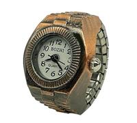 Women’s Finger Watch - Vintage Bronze Quartz Ring Watch with Adjustable Retractable Strap - Unique Clock Ring for Women & Girls - Stylish Pointer-Style for Fashion, Parties, & Cl