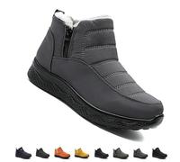 Women’s Insulated Snow Boots, Non-Slip & Fur-Lined on Womens Winter Shoes for Mature Women, Comfort & Durability (Grey,44)