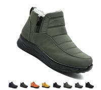 Women’s Insulated Snow Boots, Non-Slip & Fur-Lined on Womens Winter Shoes for Mature Women, Comfort & Durability (Green,40)