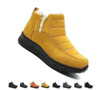 Women’s Insulated Snow Boots, Non-Slip & Fur-Lined on Womens Winter Shoes for Mature Women, Comfort & Durability (Yellow,44)