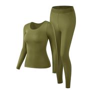 Women’s Lightweight Smooth Thermal Underwear, Soft Elastic Self-Heating Long Johns Set, Warm Thin Base Layer