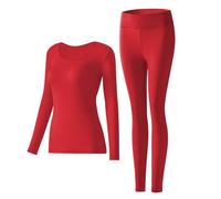 Women’s Lightweight Smooth Thermal Underwear, Soft Elastic Self-Heating Long Johns Set, Warm Thin Base Layer