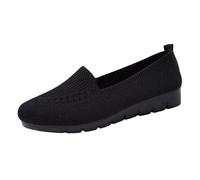 Women’s Orthopedic Knit Comfort Loafers - Slip-Resistant Walking Shoes (Black,41)