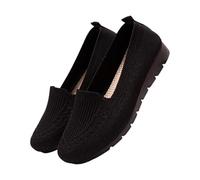 Women’S Orthopedic Knit Comfort Loafers - Slip-Resistant Walking Shoes, Non-Slip Lightweight Soft Low-Top Flat, for Women (Black,32)