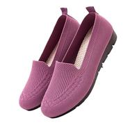 Women’S Orthopedic Knit Comfort Loafers - Slip-Resistant Walking Shoes, Non-Slip Lightweight Soft Low-Top Flat, for Women (Purple,32 1/3)