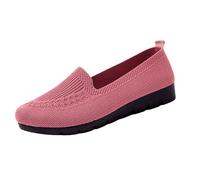 Women’s Orthopedic Knit Comfort Loafers - Slip-Resistant Walking Shoes (Pink,37)