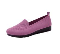 Women’s Orthopedic Knit Comfort Loafers - Slip-Resistant Walking Shoes (Purple,36)