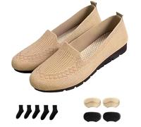 Women’s Orthopedic Knit Comfort Loafers-Slip-Resistant Walking Shoes with Arch Support (Beige,41)