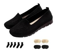 Women’s Orthopedic Knit Comfort Loafers-Slip-Resistant Walking Shoes with Arch Support (Black,38)