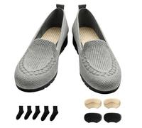 Women’s Orthopedic Knit Comfort Loafers-Slip-Resistant Walking Shoes with Arch Support (Gray,41)