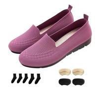 Women’s Orthopedic Knit Comfort Loafers-Slip-Resistant Walking Shoes with Arch Support (Purple,41)