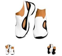 Women’s Orthopedic Walking Shoes Breathable Mesh Slip On Sneakers Sandals, Lightweight Arch Support Platform Comfortable Non Slip Casual Work Nursing Shoes (White,40)