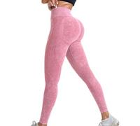 Women’s Seamless Shaping Leggings, High Waist Stretch Yoga Pants for Workout, Gym, Fitness, or Daily Wear (Pink,S)