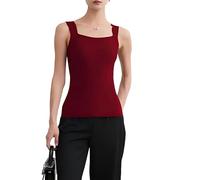 Women’s Tank Top with Built-In Bra, Seamless Padded Camisole, Wireless Support Stretch Cami for Everyday Wear (Red,4XL)