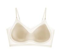 Women Seamless Ultra Thin Ice Silk Lifting Bras Full Coverage Comfort Bra Plus Size Lightly Sports Wireless(Khaki,Medium)