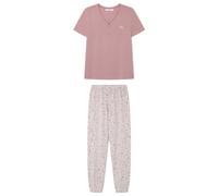 Women' Secret, Mujer, Pijama Largo 1% Algodón Flores Manga Corta, Light Pink, S