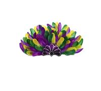 Women Sequin Feather Headpiece Fascinator Ladies Yellow Green Purple 20s Artificial Flower Headwear Womens Hair Clip Masquerade Cocktail Carnival Prom Tea Party Headdress