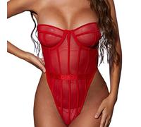 Women Sexy Bra Sheer Sleepwear, Hot Pink, S(Red,M)