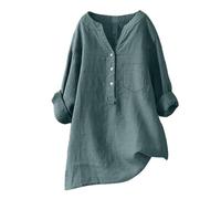 Women Shirt Summer Solid Color Stand Up Collar Button Cotton Long Sleeved Shirt Blouse Chic Shirt Going out Fashion Blouse Clothes C-106