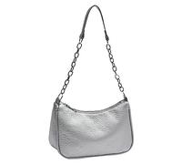 Women Shoulder Tote Bag With Fashion New Pattern, Simple Solid Color, Comfortable Strap & Zipper(Silver)