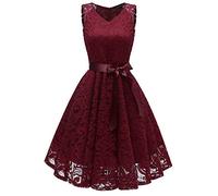 Women' Slim Banquet Dress Attractive Dresses(Wine Red,XL)
