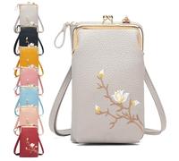 Women Sling Cross-Body Wallet, Indefinitet Women Sling Cross-Body Wallet with Mobile Cell Phone Holder (Gray)