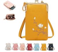 Women Sling Cross-Body Wallet, Mini Shoulder Purse Pocket, Phone Purses with Crossbody Strap for Women Travel (Yellow)