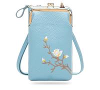 Women Sling Cross-Body Wallet With Mobile Cell Phone Holder, Crossbody Bags for Women Travel (Blue)