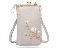 Women Sling Cross-Body Wallet With Mobile Cell Phone Holder, Crossbody Bags for Women Travel (Grey)