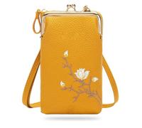Women Sling Cross-Body Wallet With Mobile Cell Phone Holder, Crossbody Bags for Women Travel (Yellow)