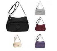 Women Solid Color Crossbody Bag Lightweight & Waterproof Shoulder Bag Fashionable Multi-pocket Zipper Crossbody Bag for Women Shoulder Bag for Daily Use Waterproof (black)