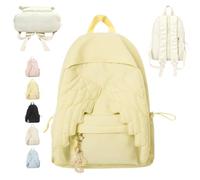 Women Spacious Angel Wings Backpack,Nylon Daypack,School Rucksack，Yellow