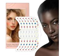 Women Star Freckles, Face Glitter Makeup Speckles Stickers, 6.14x1.97 inches Adhesive Star Patches for Facial Decor, Versatile Cosmetic Girls, Parties and School