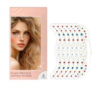 Women Star Freckles, Face Glitter Speckle Stickers, 6.14x1.97in Adhesive Makeup Patches, Easy Peel Cosmetic Decor for Girls, Parties, Festivals, School, Daily Wear, Special Events