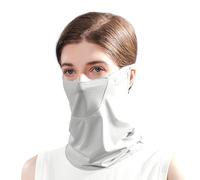 Women Summer Protective Ear Loop Neck Warmer Sun Protection Dust Proof Cooling Neck Cover UPF 50+ Sun Protection Breathable Outdoor Sports Face Cover Unisex Outdoor Style (Grey)