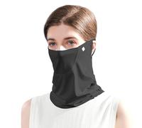 Women Summer Protective Ear Loop Neck Warmer Sun Protection Dust Proof Cooling Neck Cover UPF 50+ Sun Protection Breathable Outdoor Sports Face Cover Unisex Outdoor Style (Black)