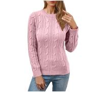 Women Sweater Loose Long Sleeve Crew Neck Casual Tops Lightweight Knitted Basic Solid Color Fashion Fall Pullover