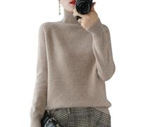 Women Sweaters High Neck Solid Color Long Sleeve Comfy Soft Lightweight Casual Pullover Ladies Fall and Winter Sweater