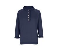 Women Sweaters Ruffle Crew Neck Long Sleeve Blouse Fall Winter Clothes Casual Button Down Knitted Pullover 2025 Soft Tops