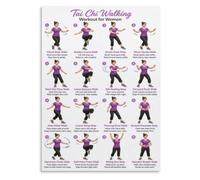Women Tai Chi Walk Poster Balance Training Exercise Chart Decor