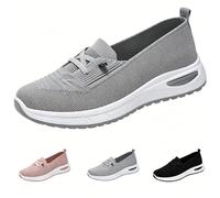 Women Trainers Without Laces - Orthopaedic Shoes Comfortable Breathable Mesh Sneakers Lightweight Casual Mesh Breathable Slip On Tennis Walking Shoes (Grey,37)