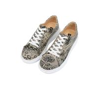 Women Vegan Leather Beige Sneakers - Flammarion Design