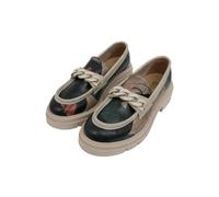 Women Vegan Leather Multicolor Loafers - Petals Design